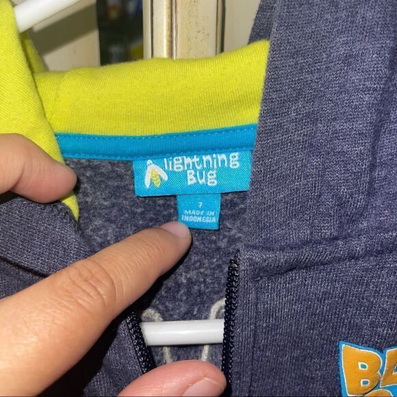 Lightning Bug Blue Hooded Jetpack Sweatshirt - Kids Size 7‎ - Picture 4 of 7